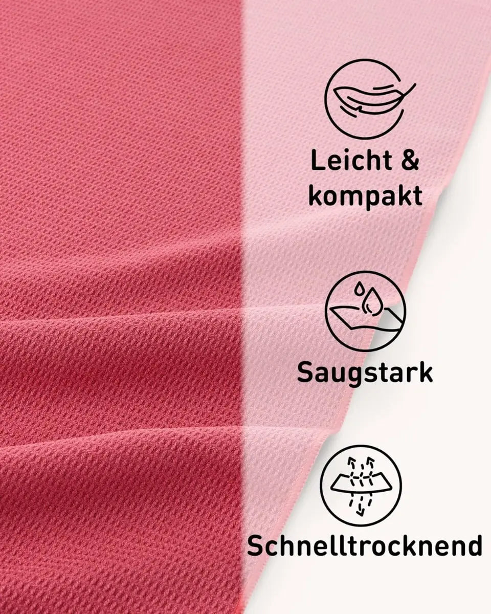 Yoga Handtuch Mikrofaser rutschfest mit Noppen Yogatuch Himbeere von guteszeug.ch