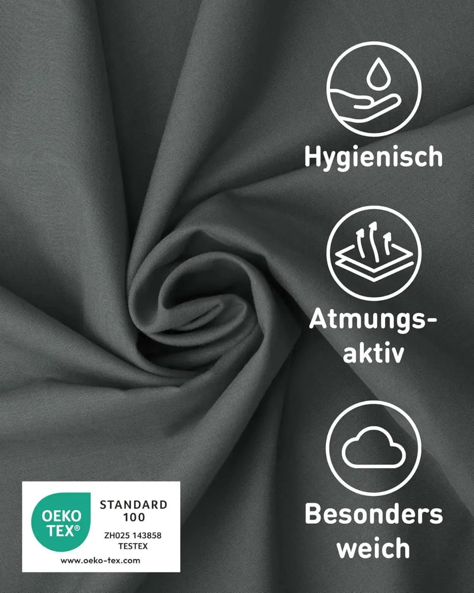 Hüttenschlafsack Mikrofaser ultraleicht mit Kissenfach 90x220cm Dunkelgrau von guteszeug.ch