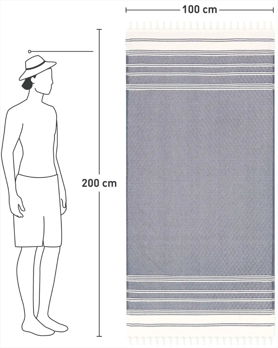 Hamamtuch Baumwolle Recycelt 100x200cm Navy - Diamond von guteszeug.ch