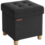 Sitztruhe 38x38x40 cm Sitzbox 37 l Stauraum Schwarz von Songmics