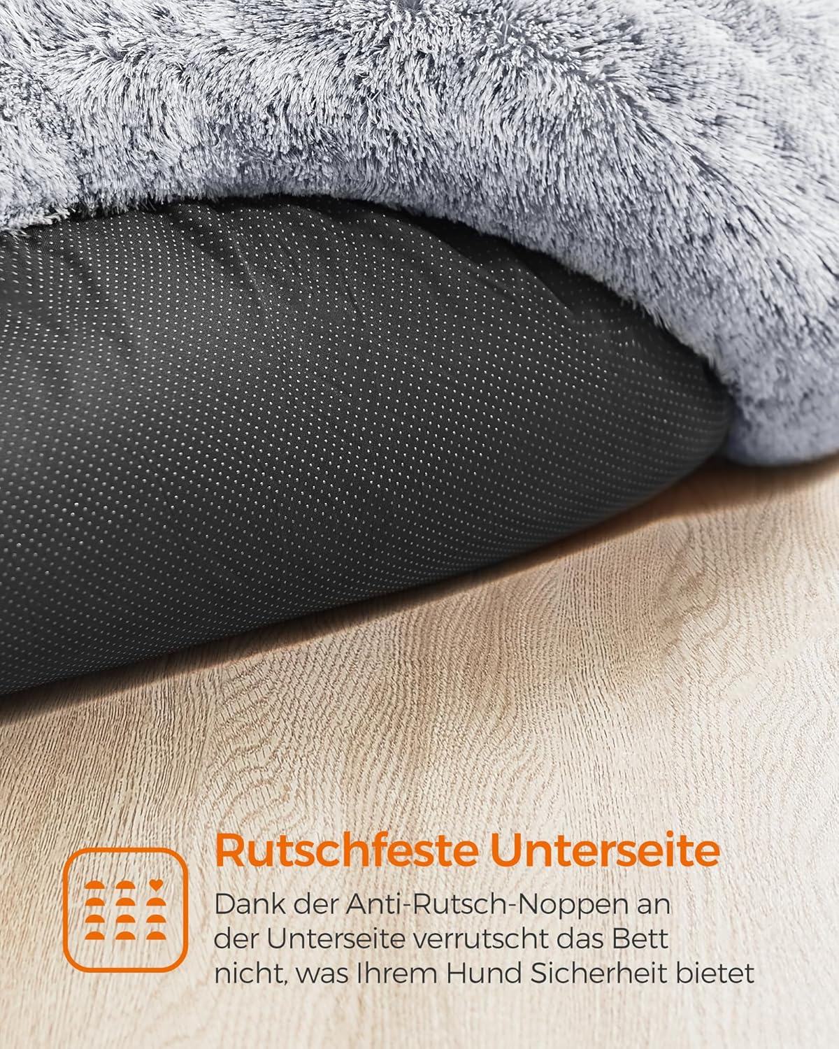 Hundebett Donut flauschig waschbar 70 cm Ombré Grau von Songmics