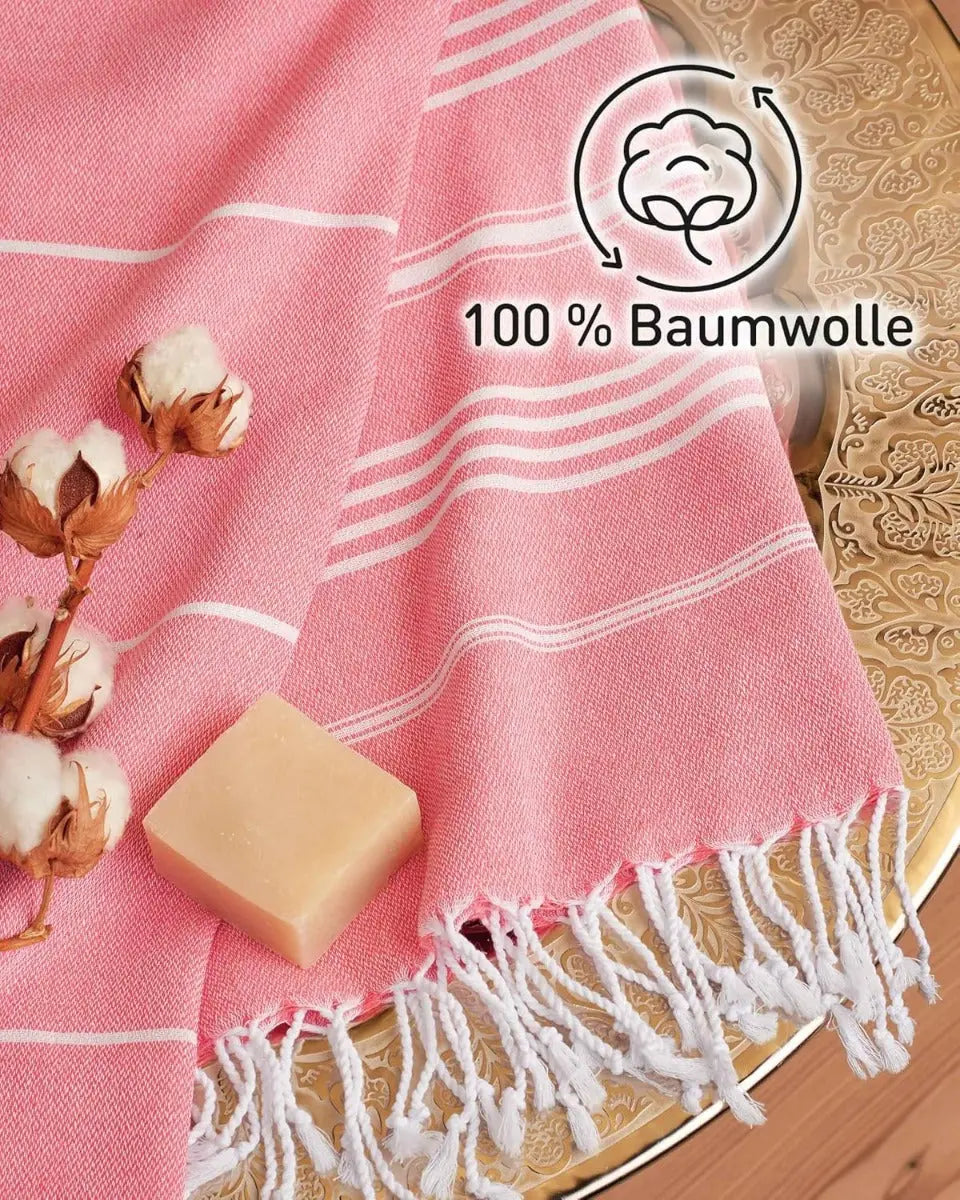 Hamamtuch Baumwolle Recycelt 200x200cm Coral - Sultan von guteszeug.ch