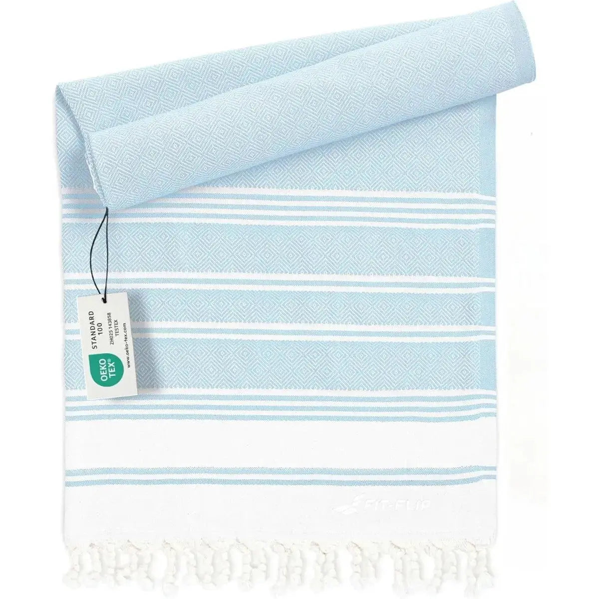 Hamamtuch Baumwolle Recycelt 100x200cm Ice Blue - Diamond von guteszeug.ch