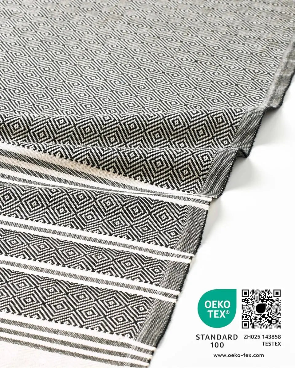 Hamamtuch Baumwolle Recycelt 200x200cm Anthracite - Diamond von guteszeug.ch
