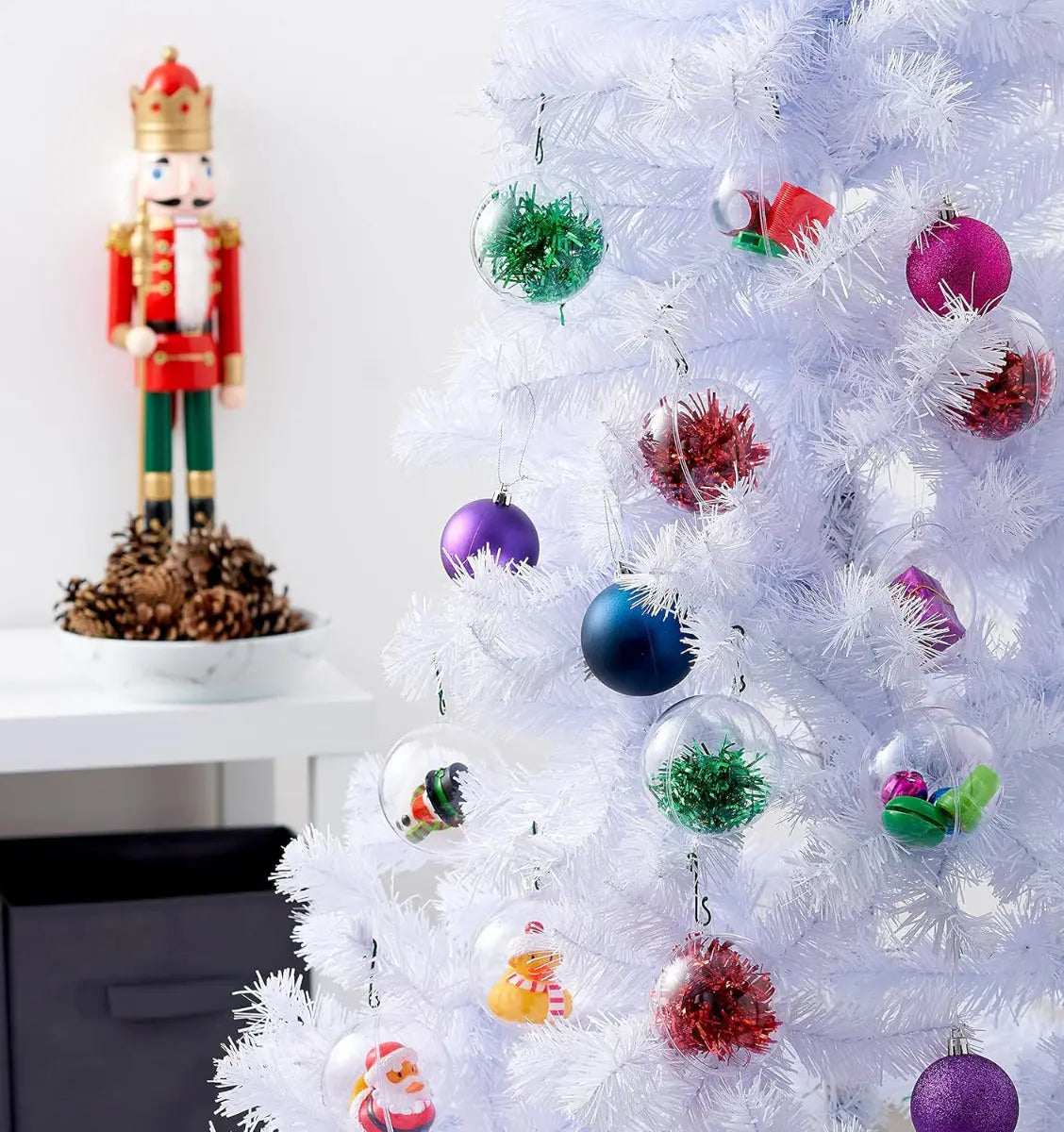 Christbaumkugel 8 cm befüllbar Kunststoff 12 Stück von Twiddlers