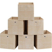 Vliesstoff Aufbewahrungsbox 6er Set 30x30x30 cm sandbeige von Songmics