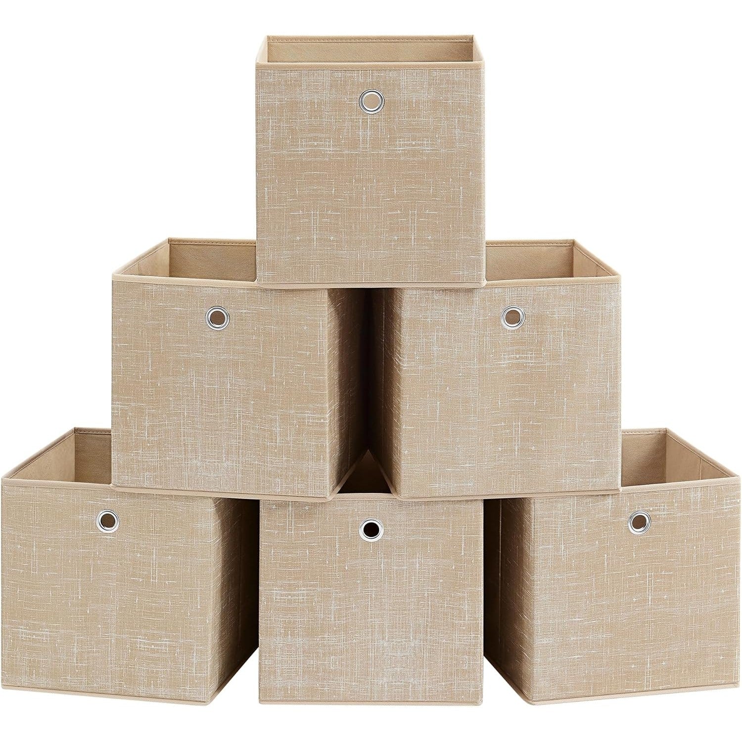 Vliesstoff Aufbewahrungsbox 6er Set 30x30x30 cm sandbeige von Songmics