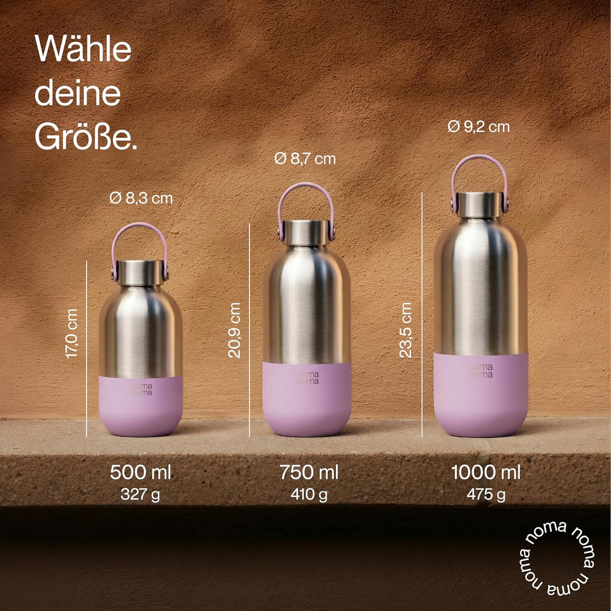 Trinkflasche Edelstahl auslaufsicher 500ml Lavender Purple von guteszeug.ch