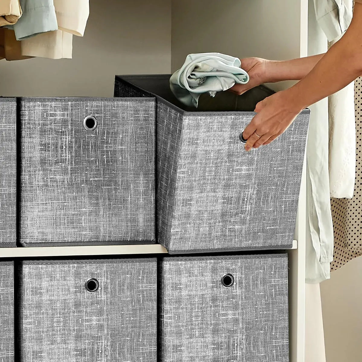 Aufbewahrungsbox Ordnungsboxen Organizer Vliesstoff 6er Set von Songmics