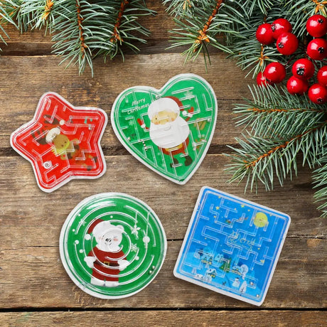 Geduldspiel Maze Puzzles Weihnachten 48 Stück von Twiddlers