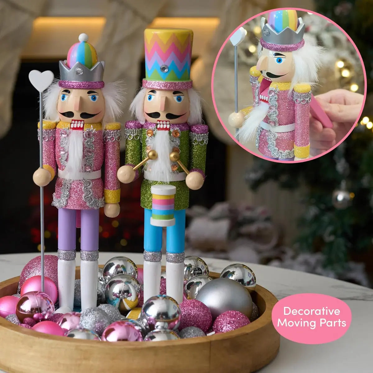 Weihnachts-Nussknacker Soldat Rainbow 2er-Set 30cm von Twiddlers