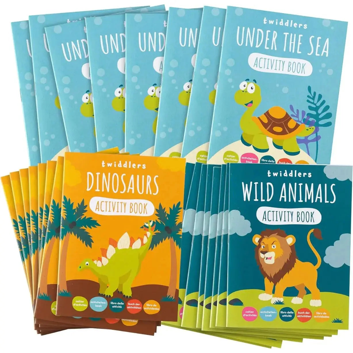 Malbuch Mini Safari, Dinosaurier, Wassertiere 24 Stück von Twiddlers