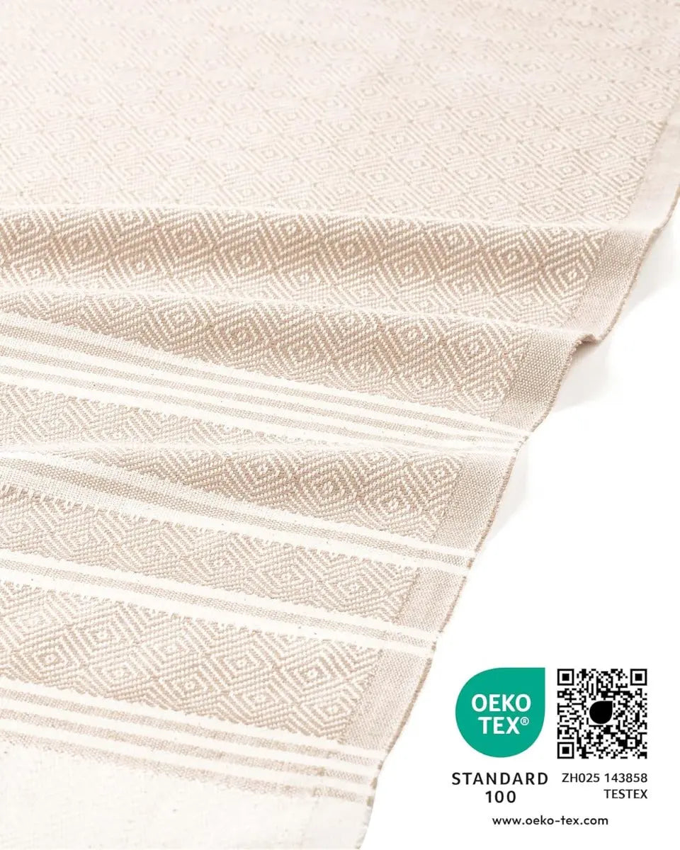 Hamamtuch Baumwolle Recycelt 100x200cm Sand - Diamond von guteszeug.ch