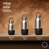 Trinkflasche Edelstahl auslaufsicher 750ml Coffee Black von noma noma