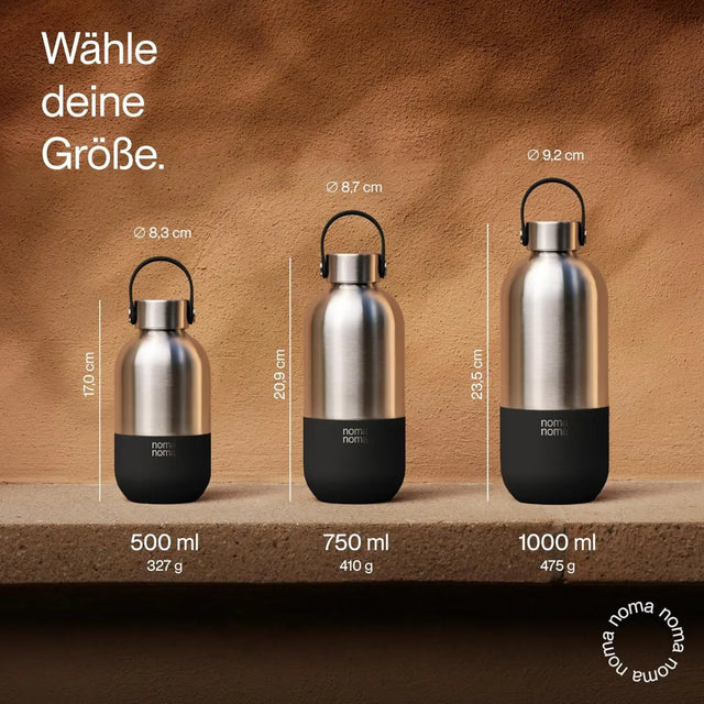Trinkflasche Edelstahl auslaufsicher 750ml Coffee Black von noma noma