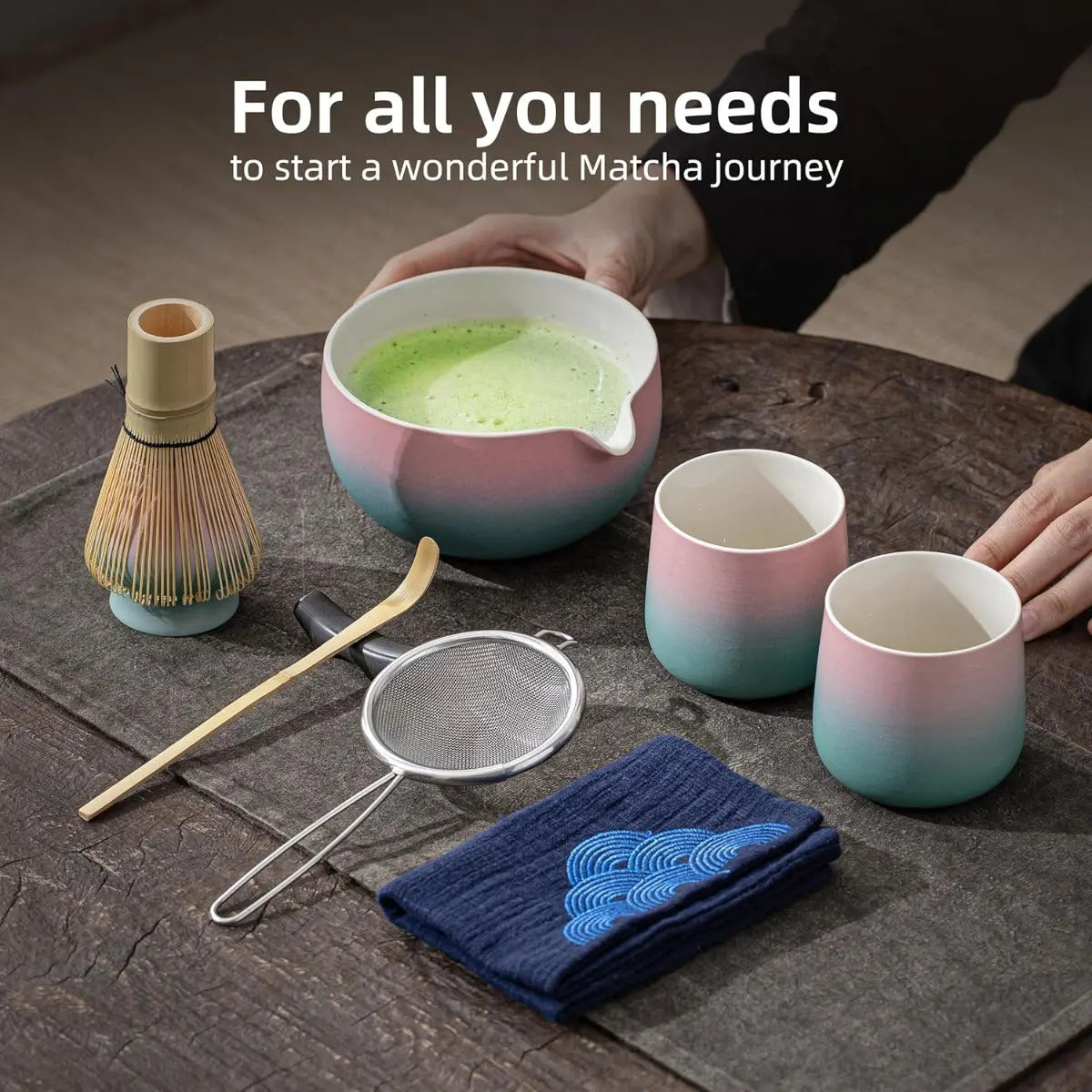 Matcha Set rosa 9-tlg. von TEANAGOO