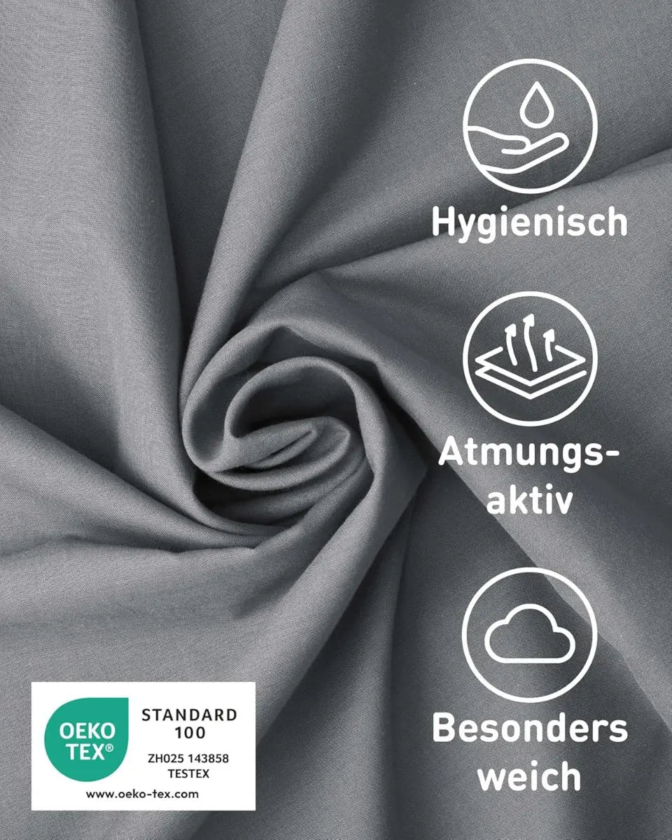 Hüttenschlafsack Mikrofaser ultraleicht mit Kissenfach 90x220cm Grau von guteszeug.ch