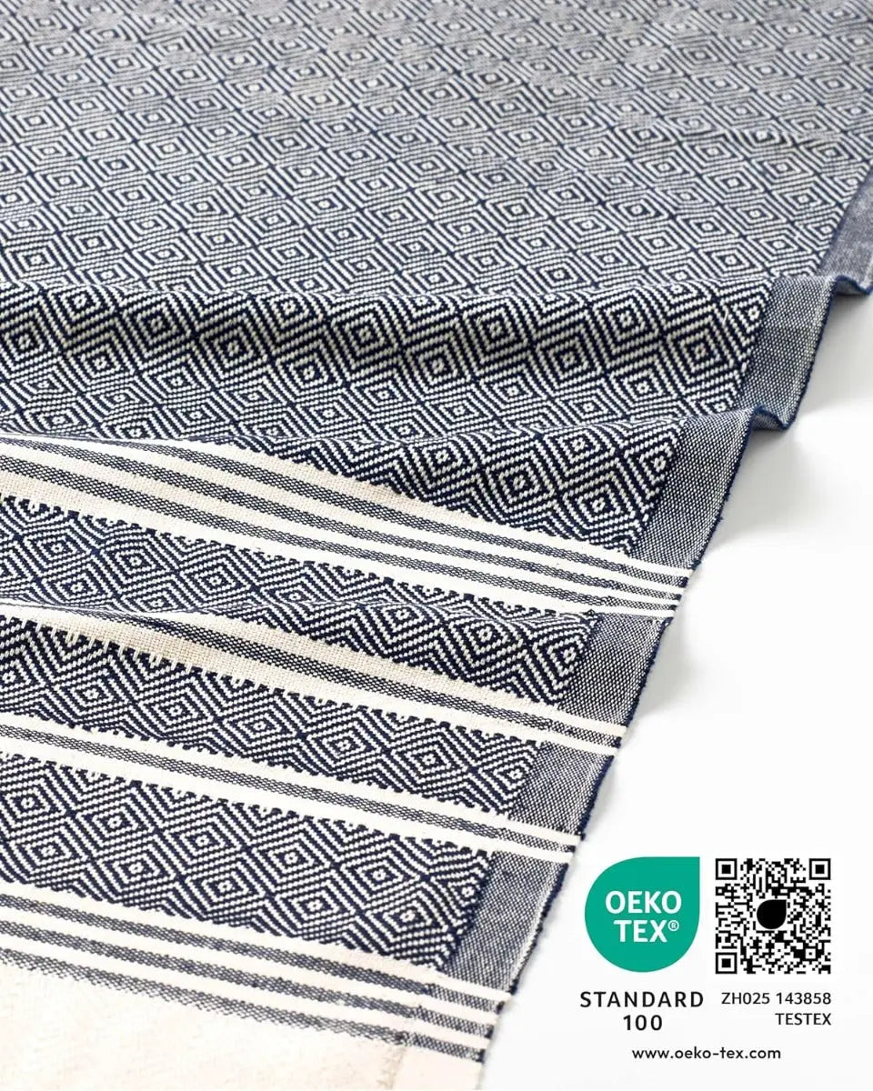 Hamamtuch Baumwolle Recycelt 200x200cm Navy - Diamond von guteszeug.ch