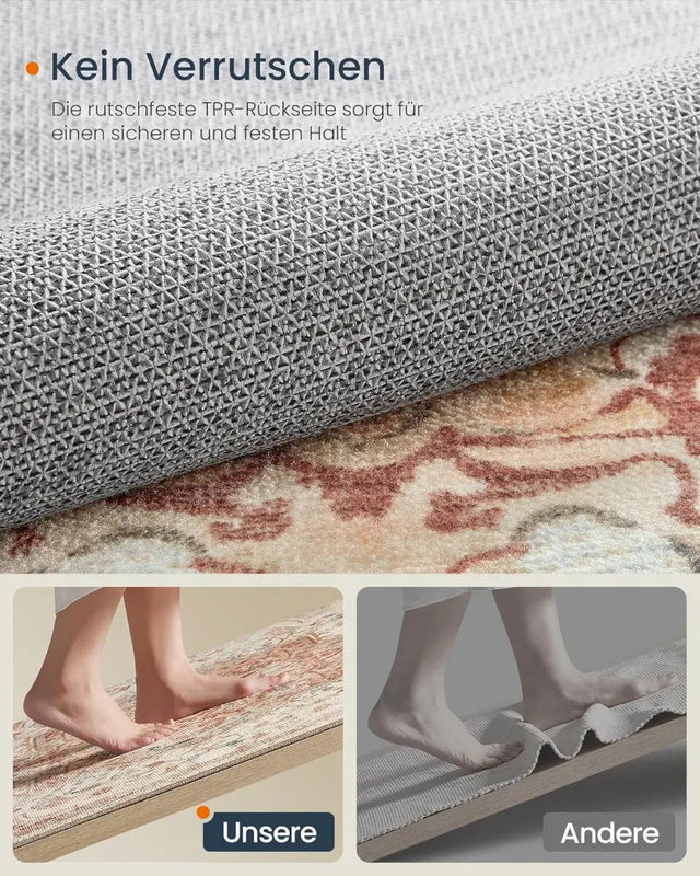 Wohnzimmerteppich Rutschfest Vintage Beige 120 x 170 cm von Songmics