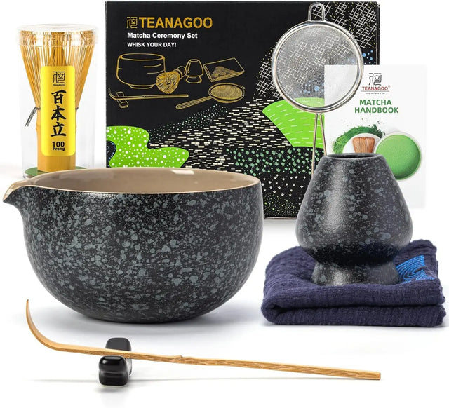 Matcha Set Obsidian mit Ausgiessschale 7-tlg. von TEANAGOO