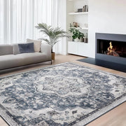Vintage Teppich 80x150 cm waschbar rutschfest Taubengrau von Songmics