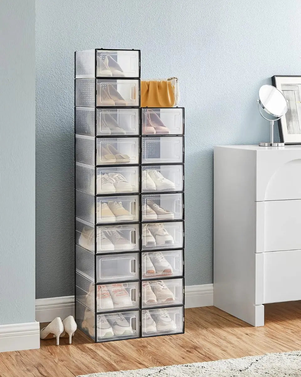 Schuhboxen Schuh-Organizer Kunststoff 18er Set von Songmics