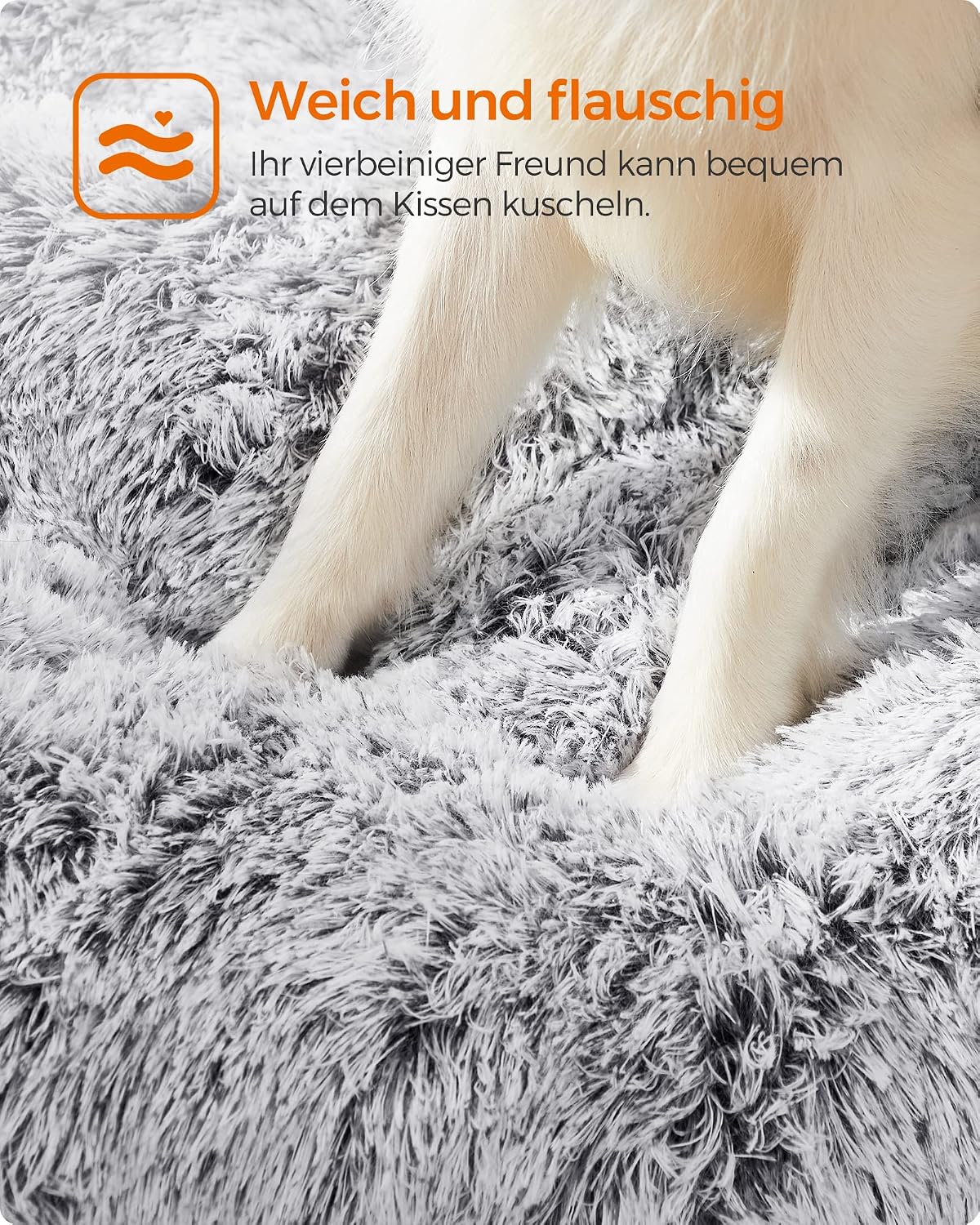 Hundebett 110x73x10 cm Hundematte Kissen Hellgrau von Songmics