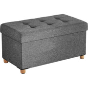 Sitzhocker mit Stauraum, klappbare Sitzbank mit Beinen, schiefergrau von Songmics