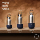 Trinkflasche Edelstahl auslaufsicher 1000ml Soda Blue von noma noma