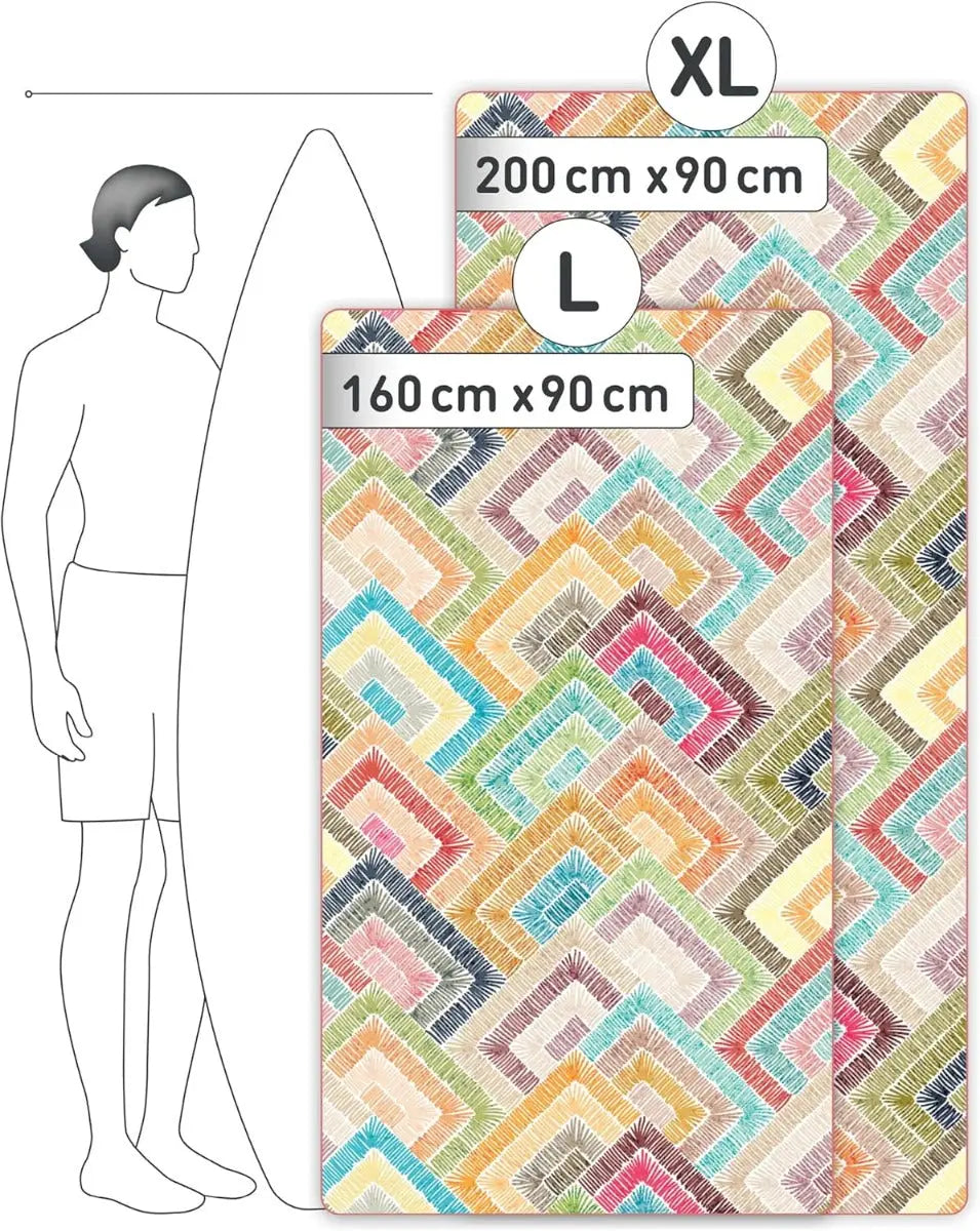 Strandtuch XXL Mikrofaser schnelltrocknendes Badetuch 160x90cm Squares von guteszeug.ch