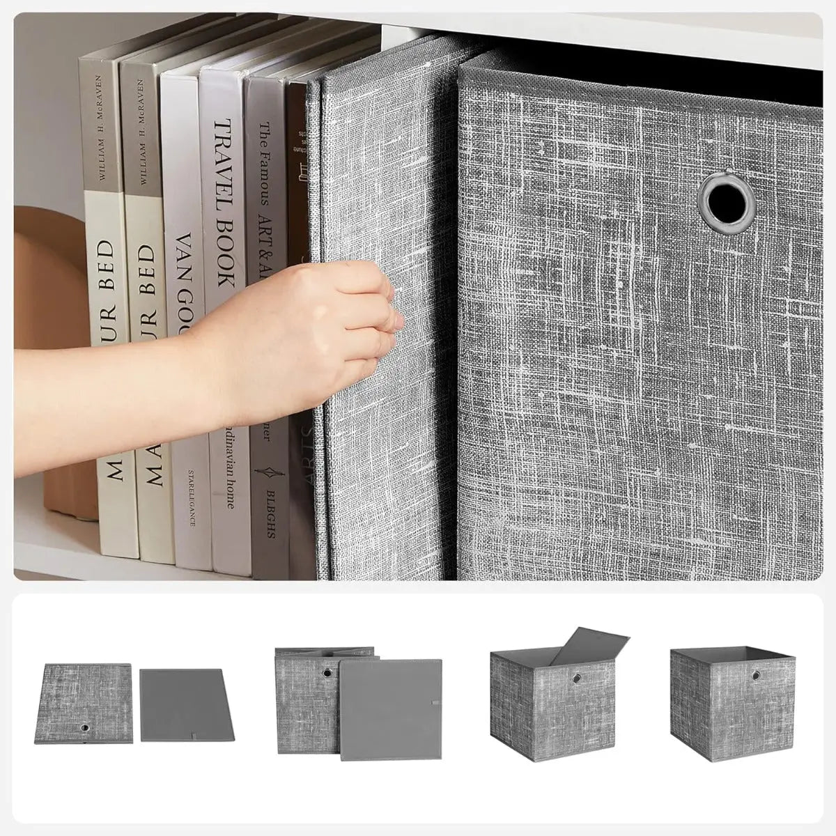 Aufbewahrungsbox Ordnungsboxen Organizer Vliesstoff 6er Set von Songmics