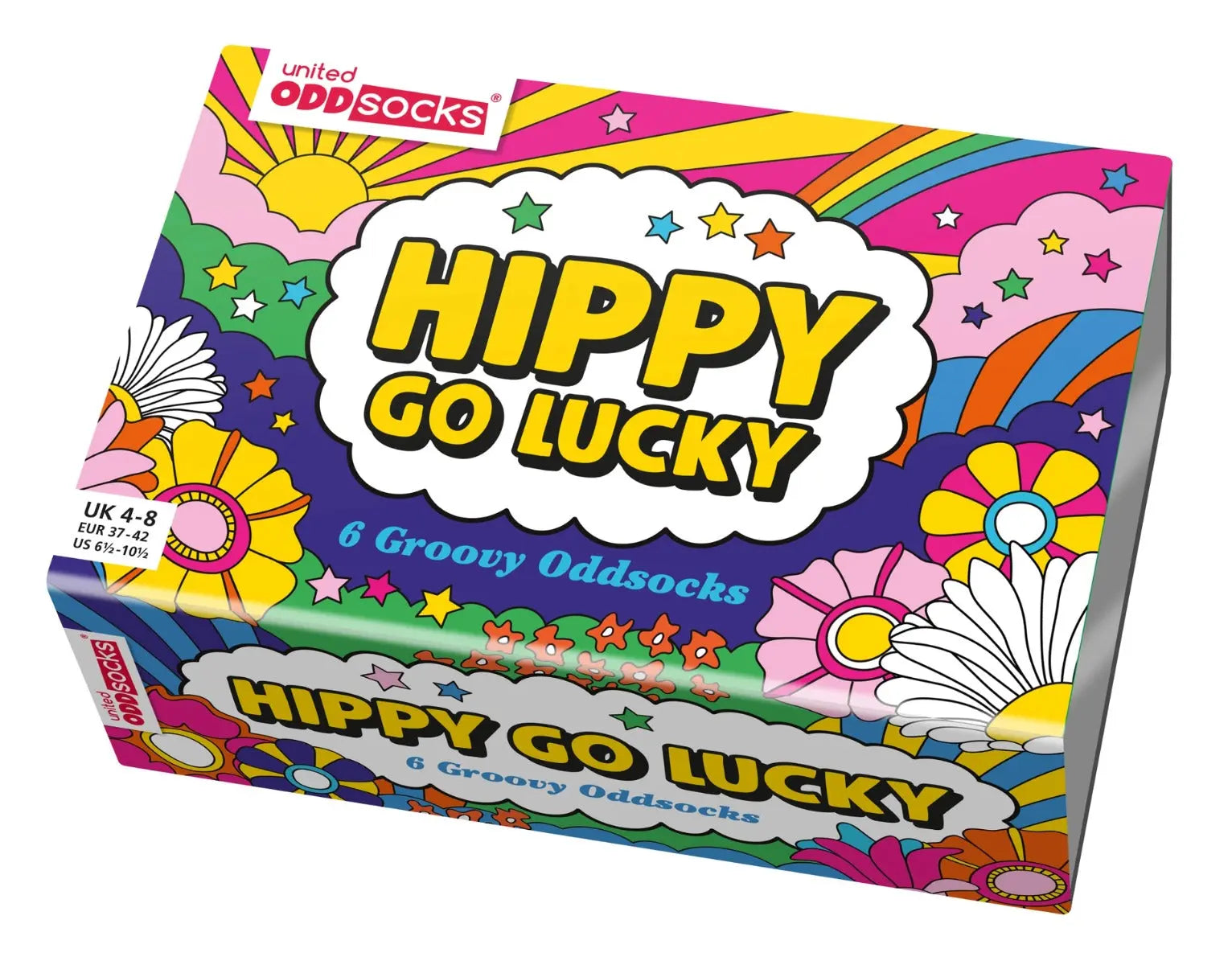 Einzelne Socken im 6er Pack, HIPPY GO LUCKY Bunt Groovy, Gr. 37-42, mit Geschenkbox von guteszeug.ch