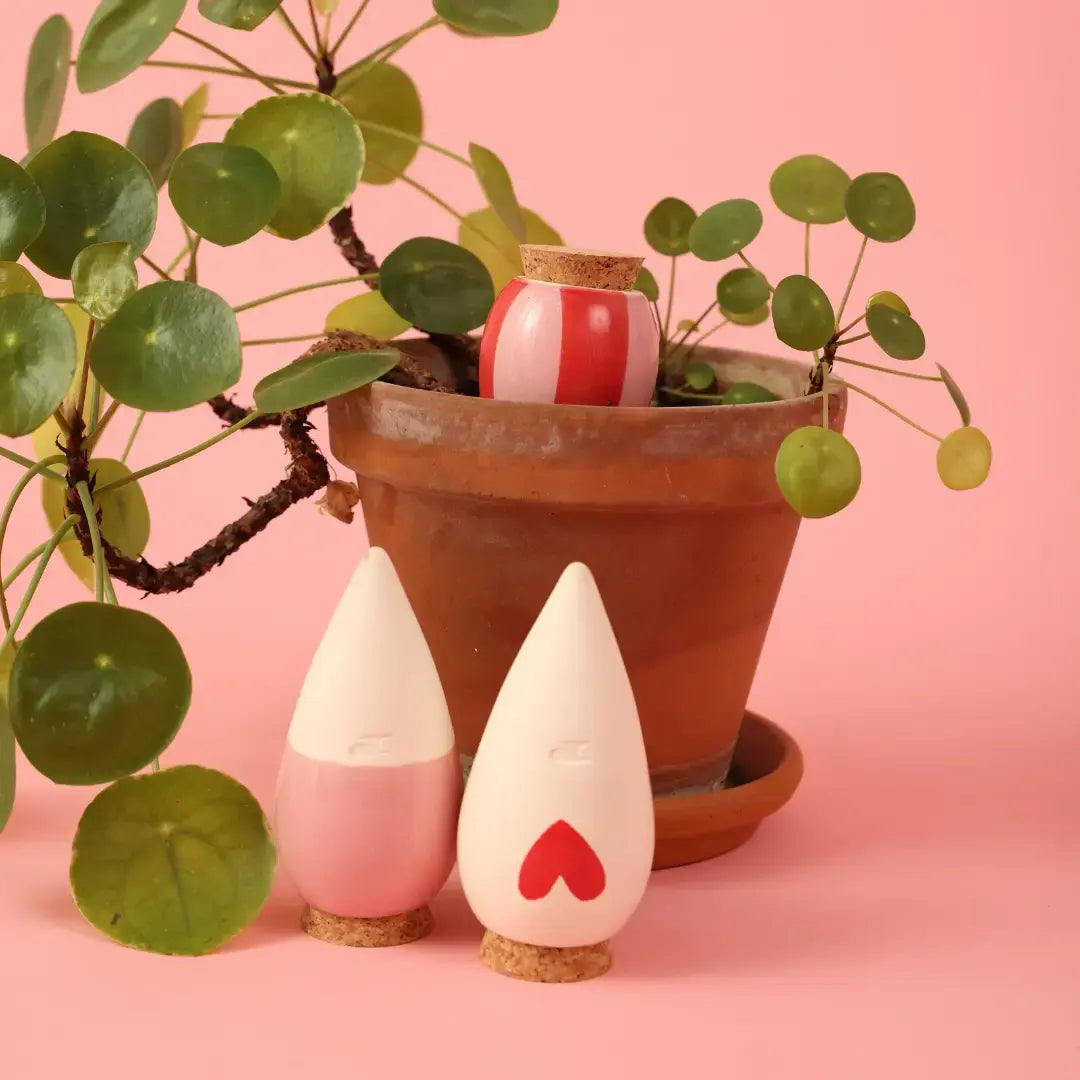 Bewässerungskegel Mini Ollas Rosa Herzen (3er Set) von Pepin