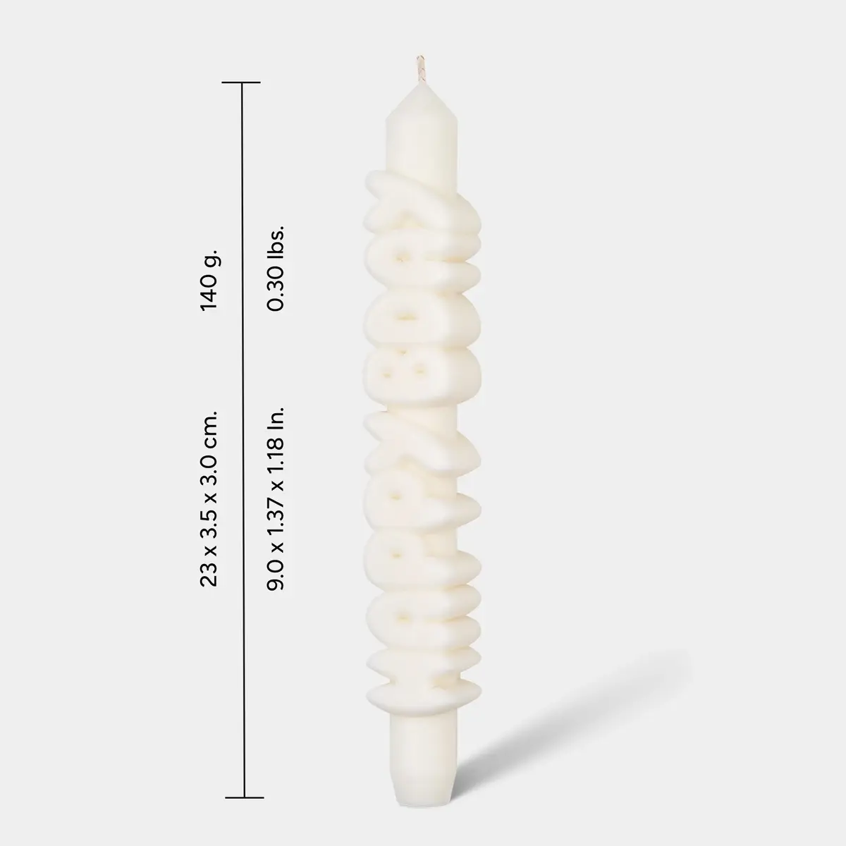 Kerze Taper candle HAPPY BDAY weiss von Taper Candles