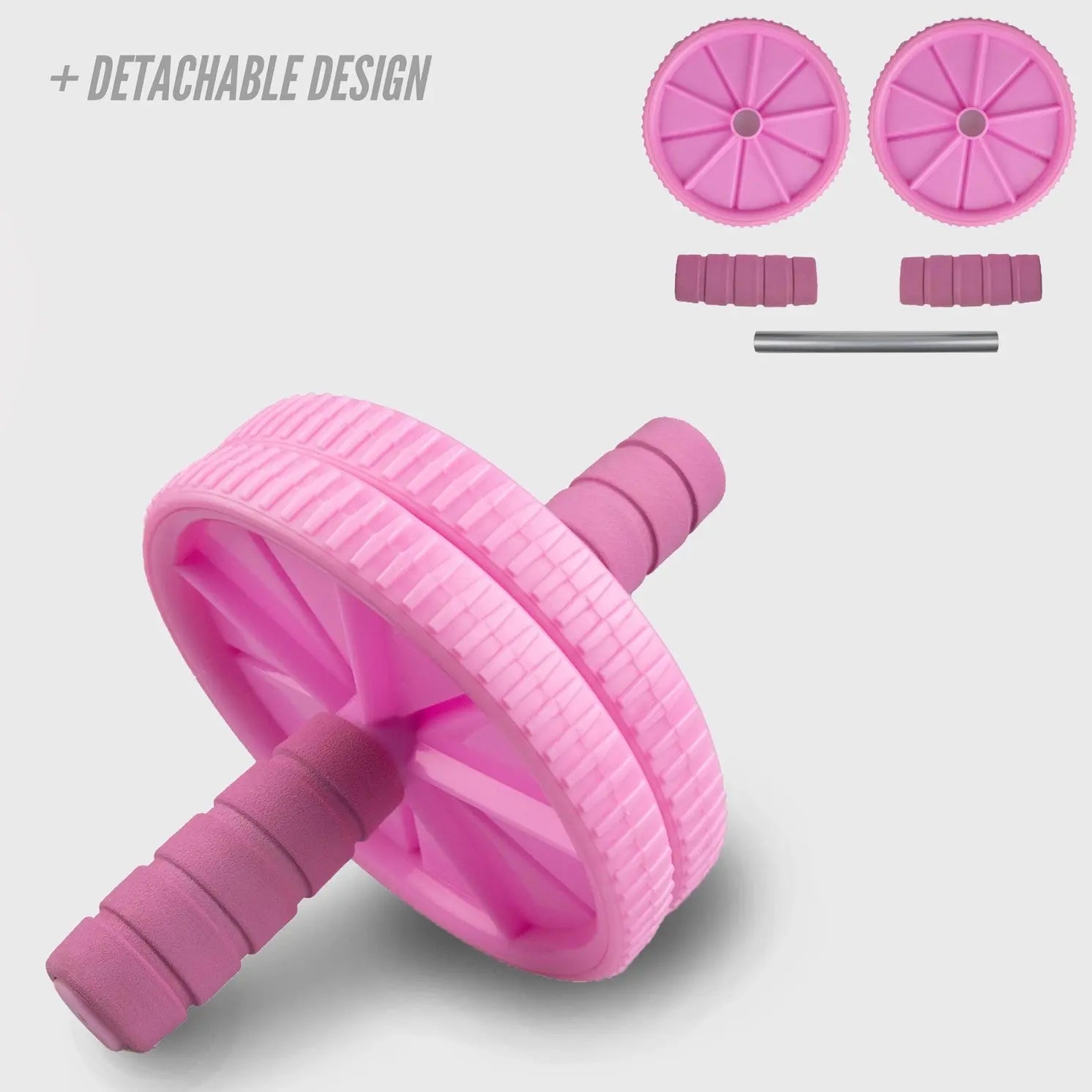Abdominal Roller Mit Verstellbarem Doppelrad Pink von Phoenix Fitness