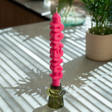 Kerze Taper candle LOVE YOU Pink von Taper Candles