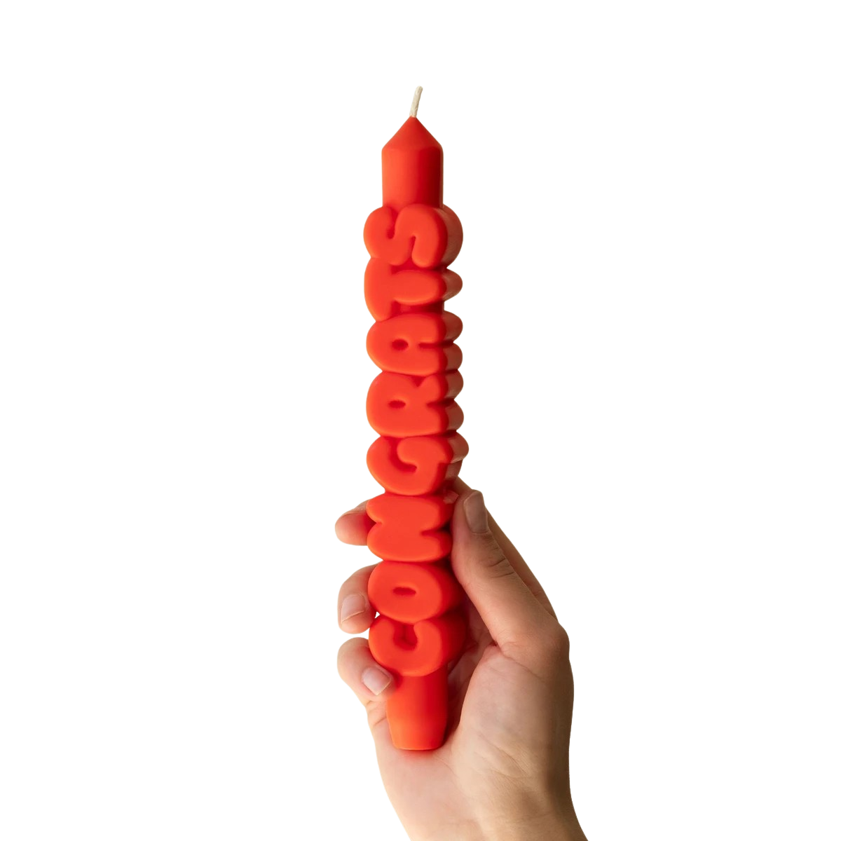 Kerze Taper candle CONGRATS Orange von Taper Candles