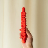 Kerze Taper candle CONGRATS Orange von Taper Candles