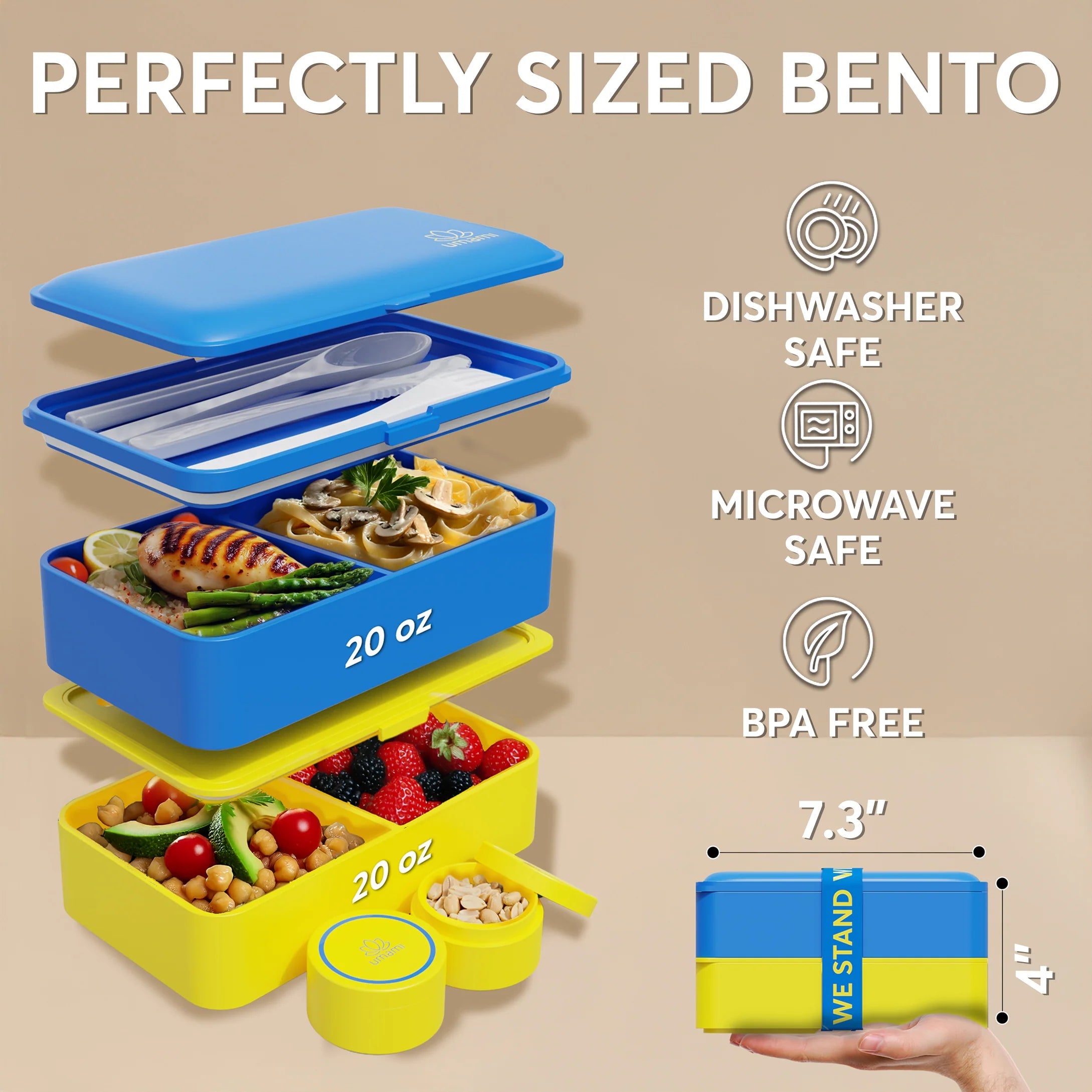 Lunchbox Original M Blau & Gold Limited Edition Ukraine 1200 ml von Umami