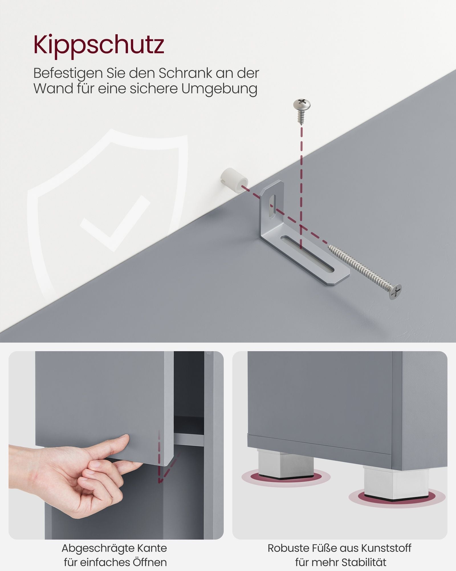 Badezimmerschrank mit verstellbaren Ablagen von Songmics