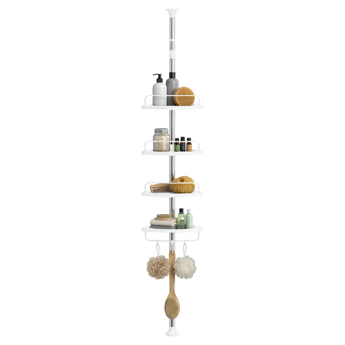 Teleskop Duschregal 4 Ablagen 95-300 cm Wolkenweiss von Songmics