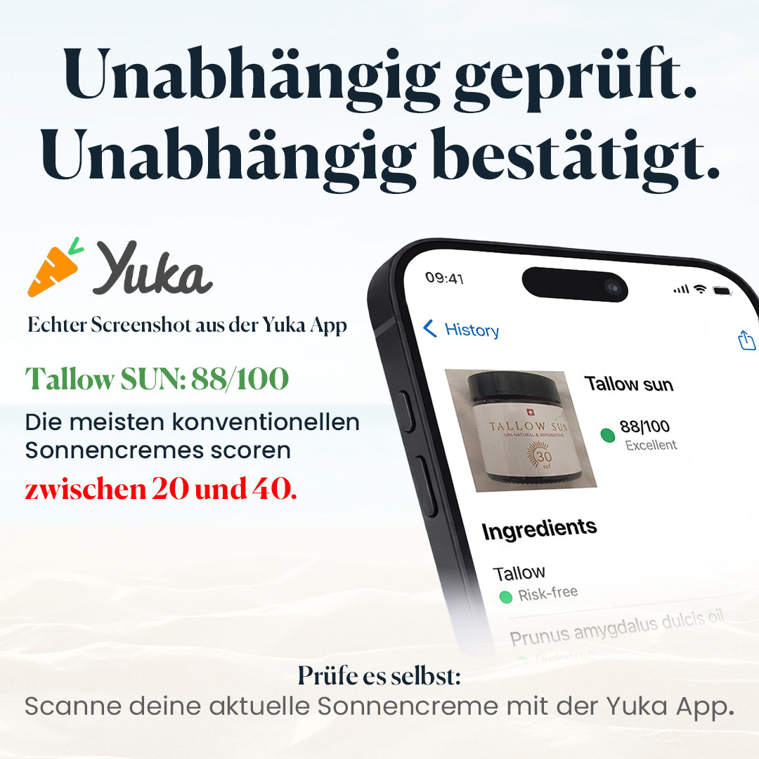 Tallow SUN - Natürlicher Sonnenschutz LSF 30 mit Rindertalg, Astaxanthin & Vitamin E, 60ml von guteszeug.ch