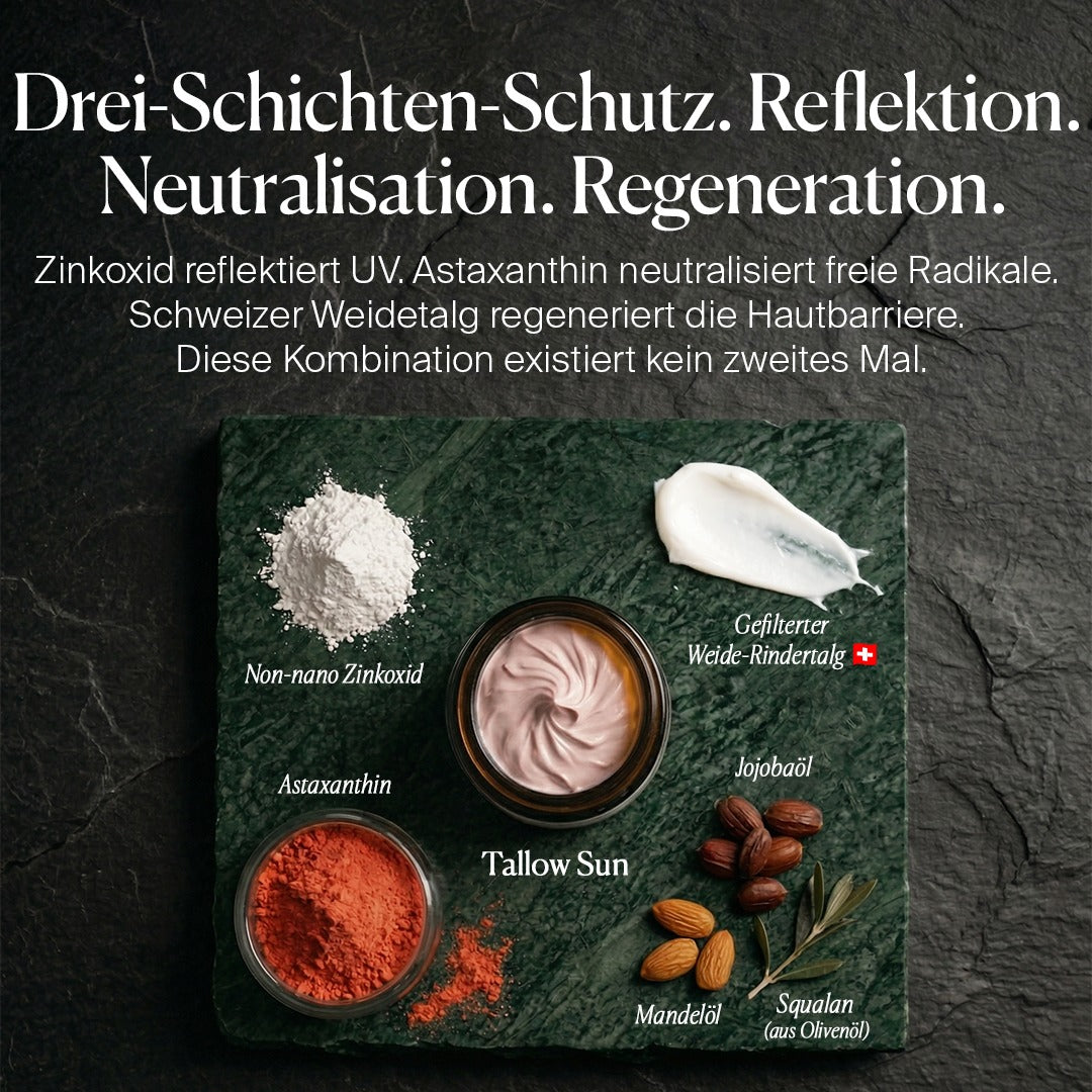 Tallow SUN - Natürlicher Sonnenschutz LSF 30 mit Rindertalg, Astaxanthin & Vitamin E, 60ml von guteszeug.ch