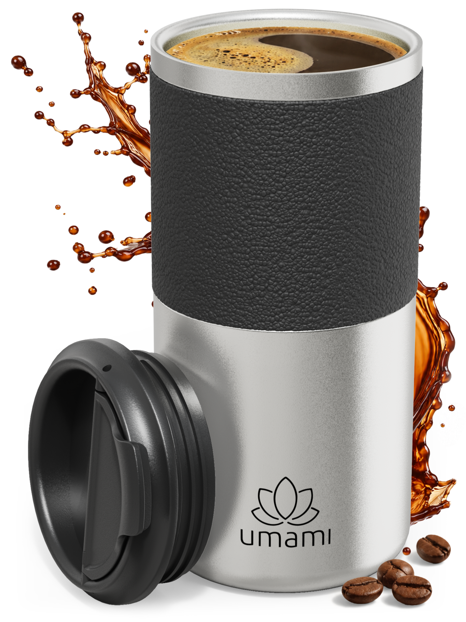 Thermobecher Schwarz & Metall 550 ml von Umami