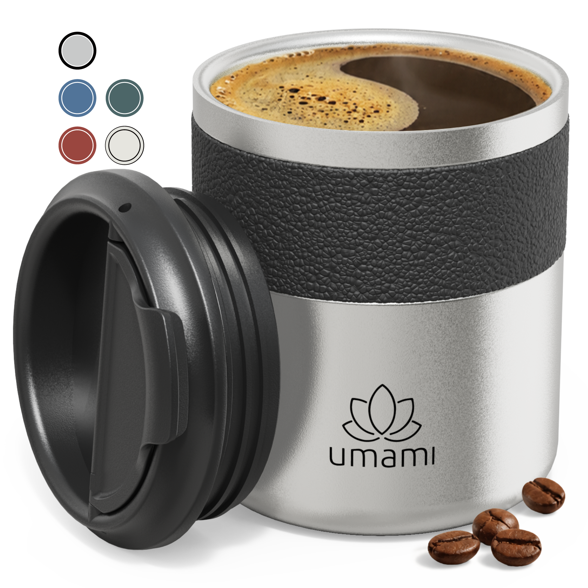 Thermobecher Schwarz & Metall 280 ml von Umami