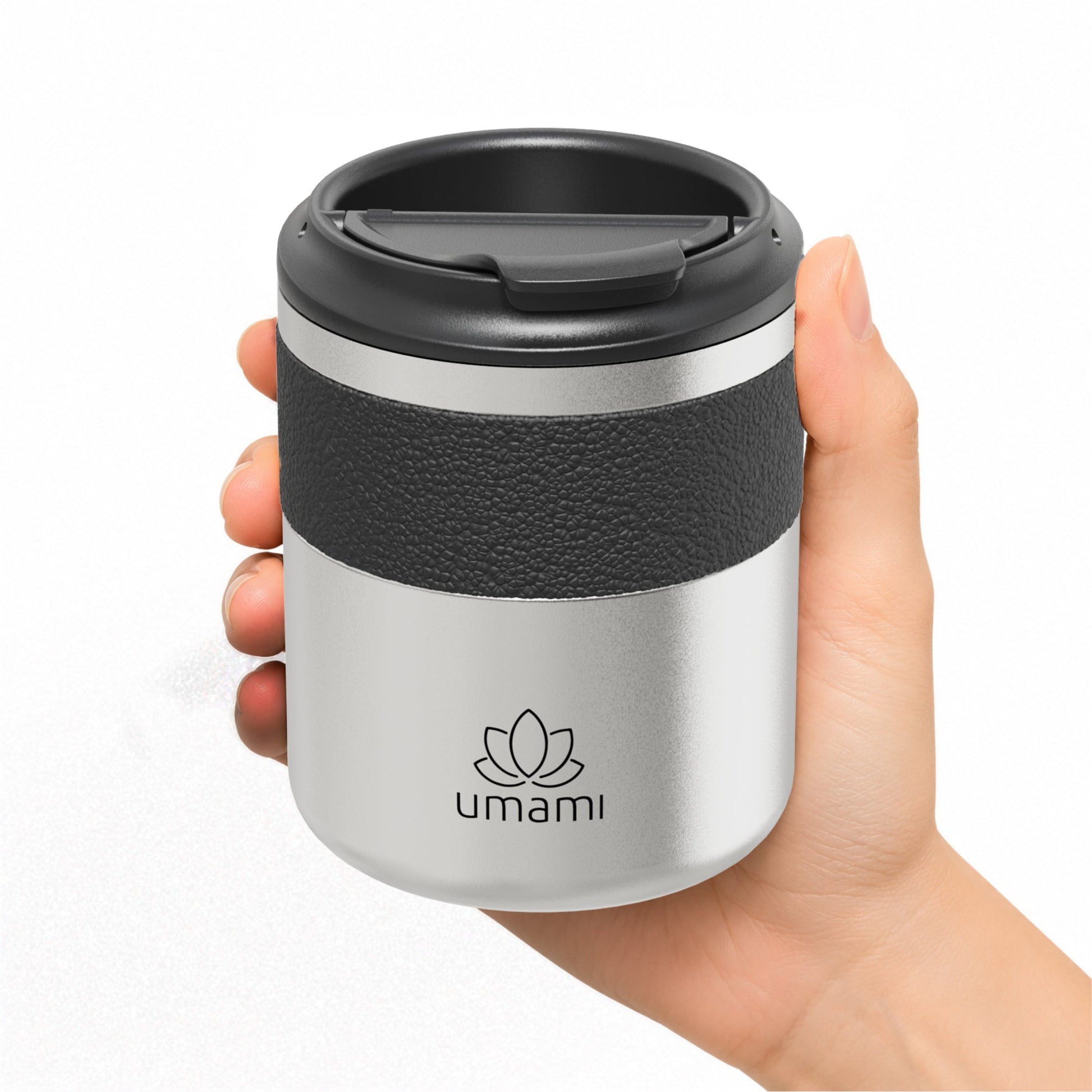 Thermobecher Schwarz & Metall 280 ml von Umami