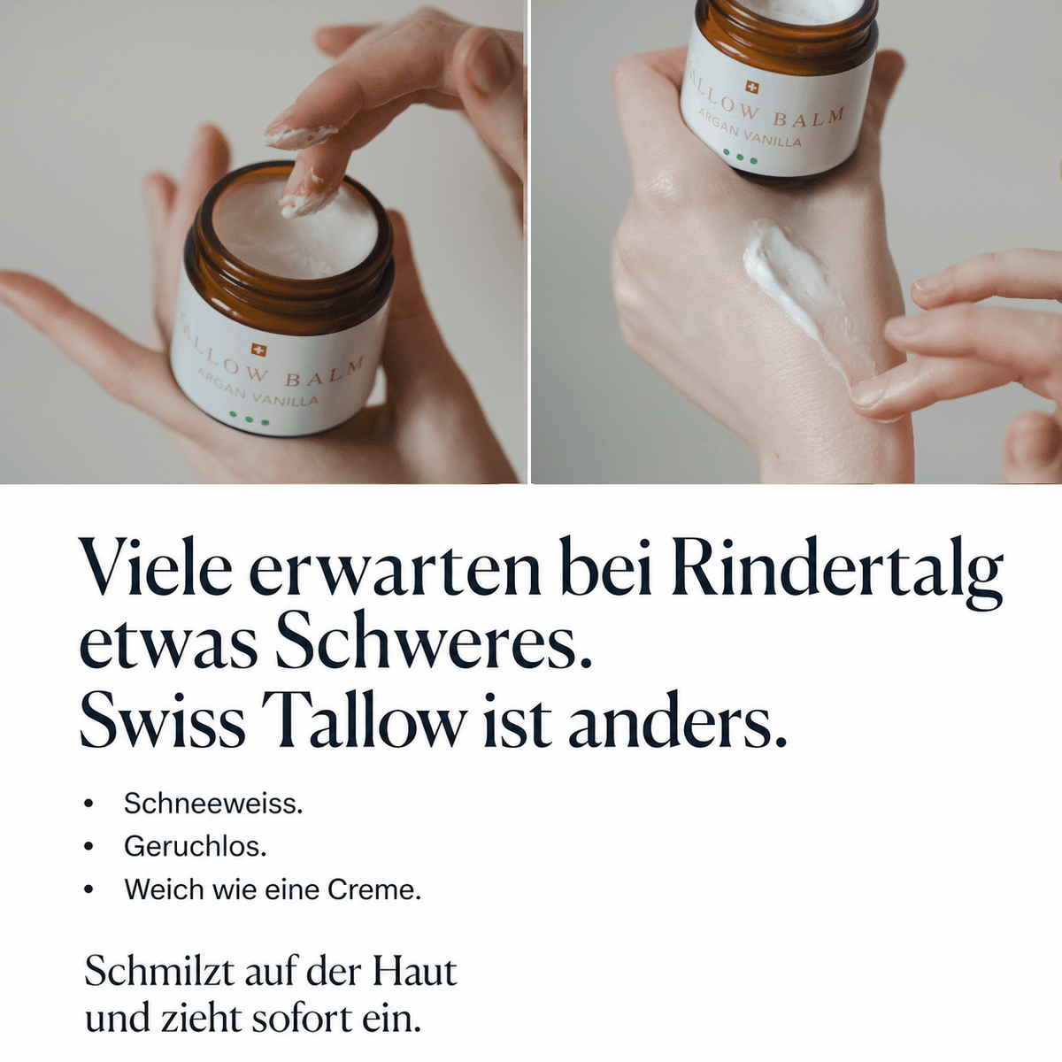 Tallow Balm Jojoba - Hautbalsam mit Rindertalg, Jojobaöl & Vitamin E, 60ml von guteszeug.ch