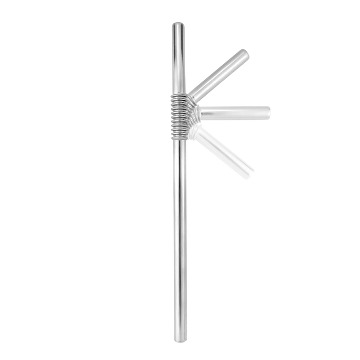 Edelstahl Trinkhalme Biegbar Silber 4er Set 22cm von Turtleneck Straw