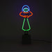Glas Neon Tischlampe mit Betonsockel - UFO von Locomocean