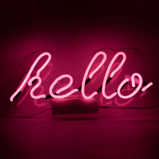 Glas Wandneon - Hello pink von Locomocean